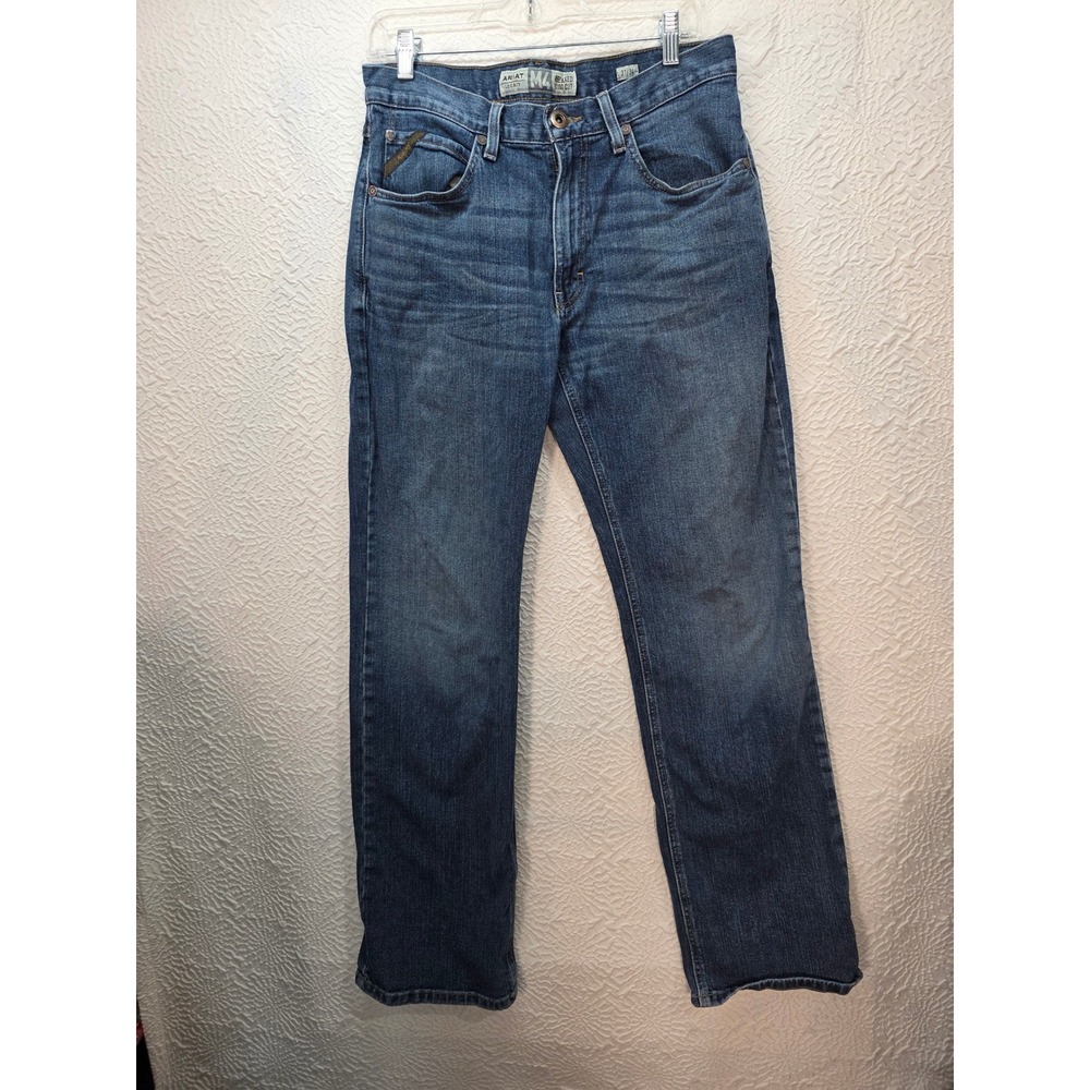 Ariat M4 Relaxed Boot Cut Jeans Mens 31x34 Blue Good Legacy Western Workwear
